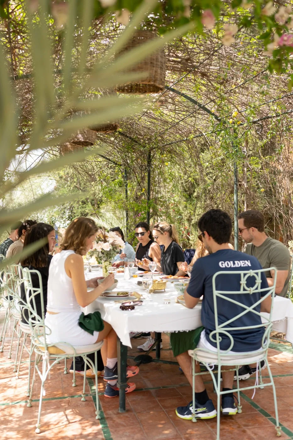 Garden lunch at the Marrakech retreat